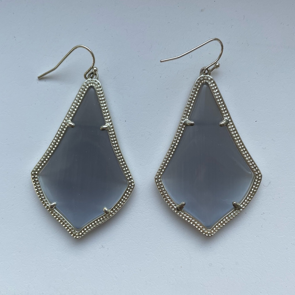 Kendra Scott Grey And Gold Dangle Earrings